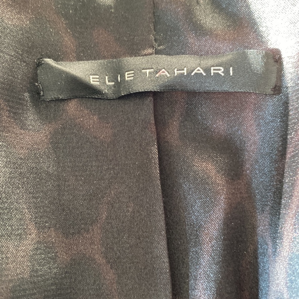 Elie Tahari Black Tailored Slimming Jacket Blazer Leopard Print Lining Sz 2 - Picture 8 of 10